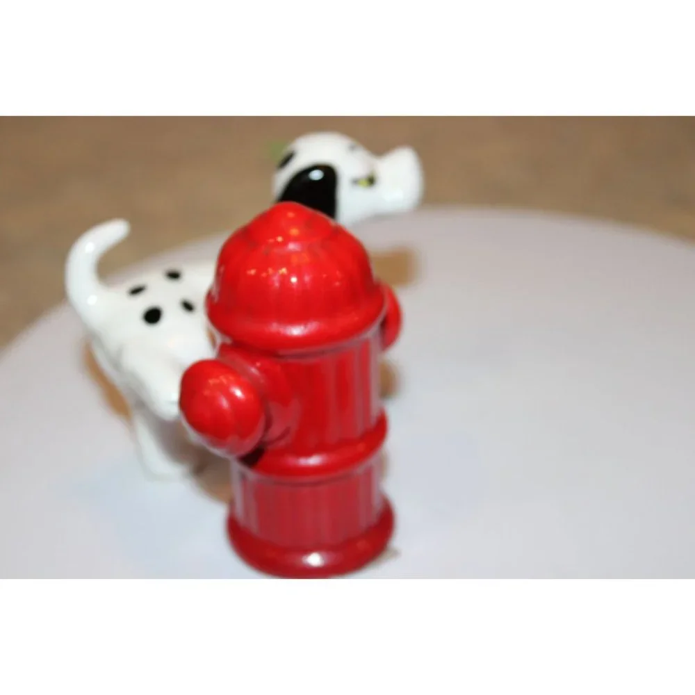 Salt & Pepper Shakers - Vintage Dalmatian & Fire Hydrant - See Desc